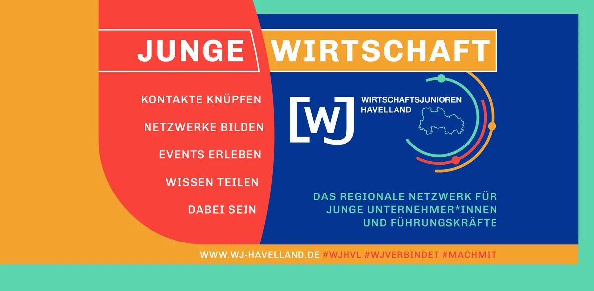Originalgestaltung der WJ-Havelland-Theke mit dem Motiv Junge Wirtschaft